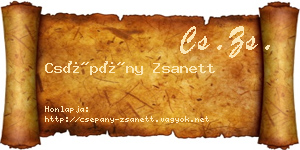 Csépány Zsanett névjegykártya